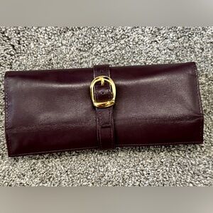 Vintage-Budd Leather- Baby Lamb Rolled  Jewely Bag-Brown